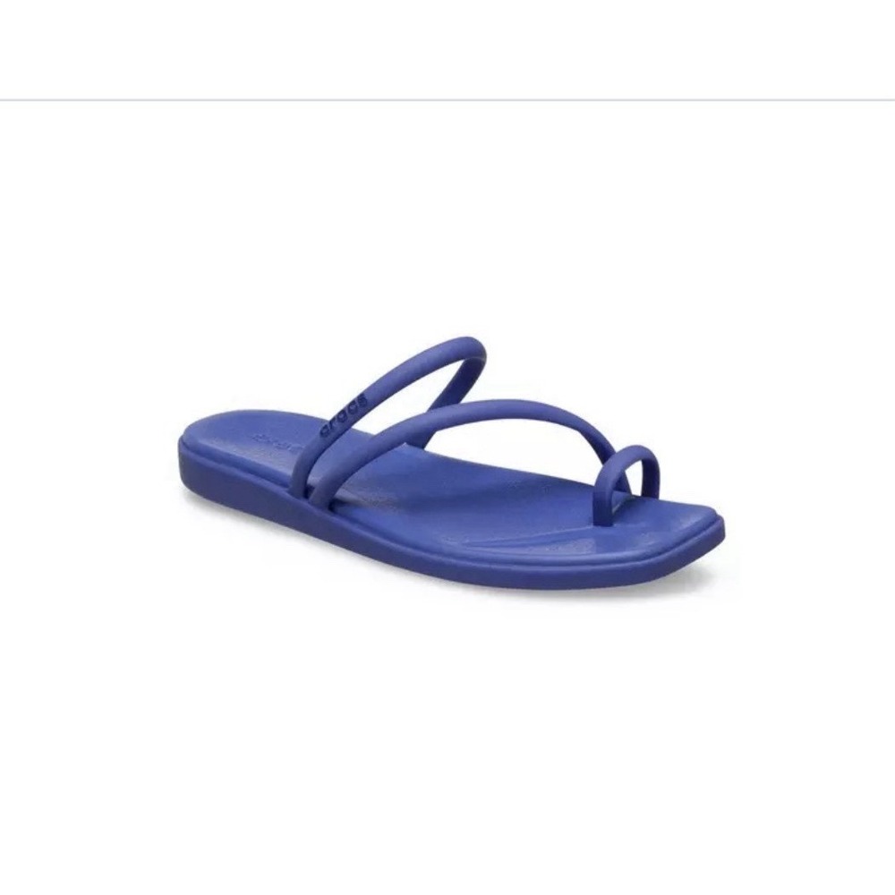 Crocs Miami Flat Toe Loop Sandal Sapphire Blue 209862-4WH Women's Sz 9 NEW
